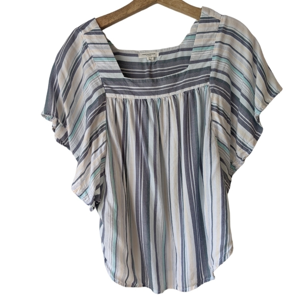 BeachLunchLounge Striped Top Rayon Lyocell coastal small